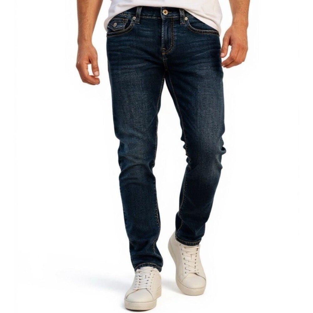 True Religion NEW Geno Big T Flap Slim Jean Men 29 Dark Roper Wash $199 Stretch